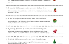 Worksheets And Assignments with regard to 12 Days of Christmas Statistics Worksheet