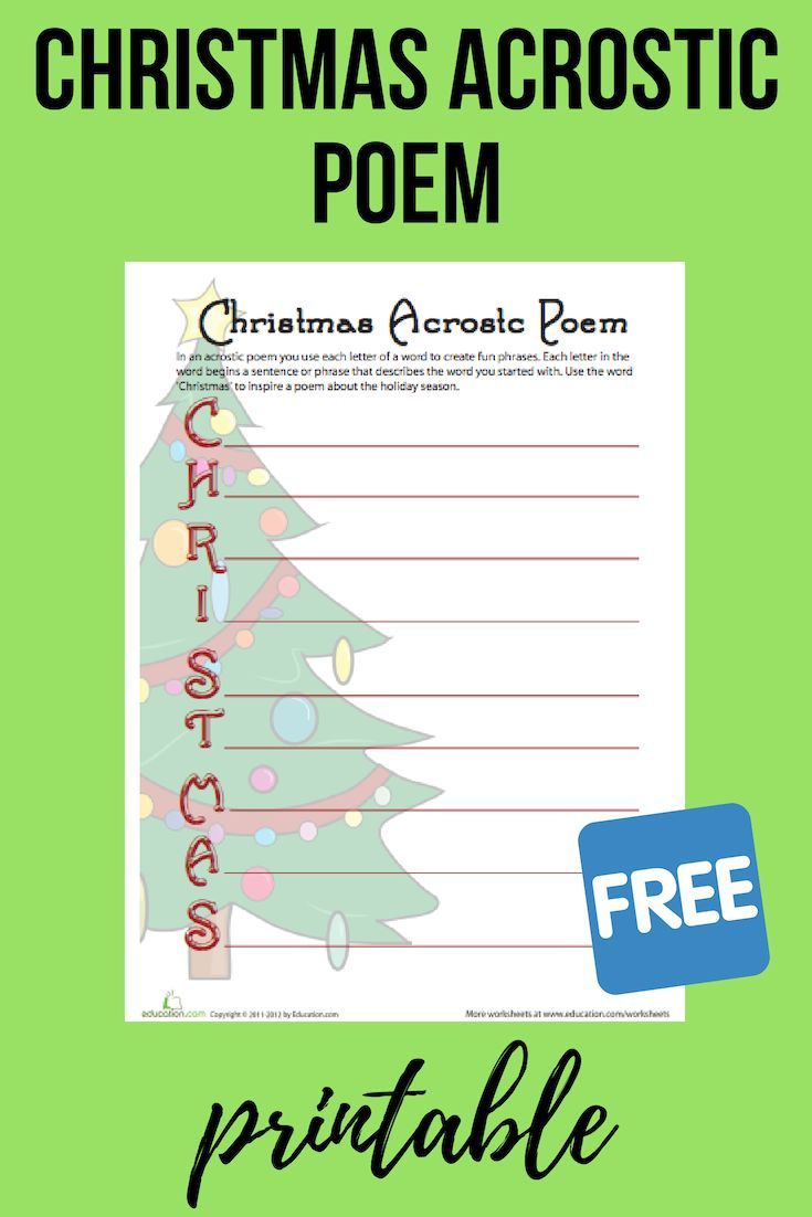 Write An Acrostic Poem: Christmas | Worksheet | Education pertaining to Christmas Acrostic Poem Worksheet