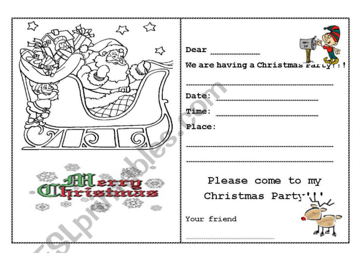 Christmas Card Worksheet