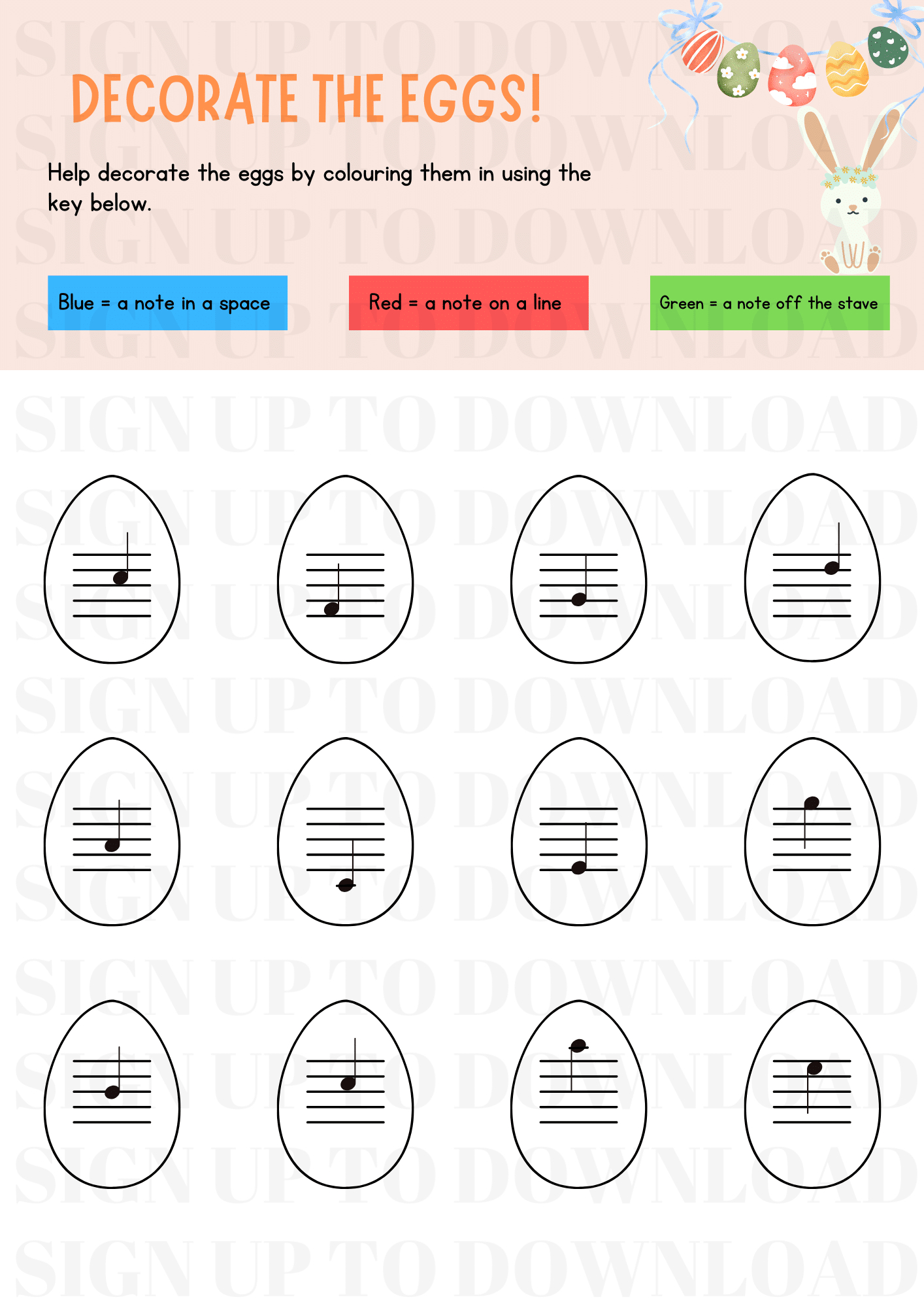 Decorate The Eggs - Easter Music Worksheet - Schools Music Market with regard to Easter Music Worksheets