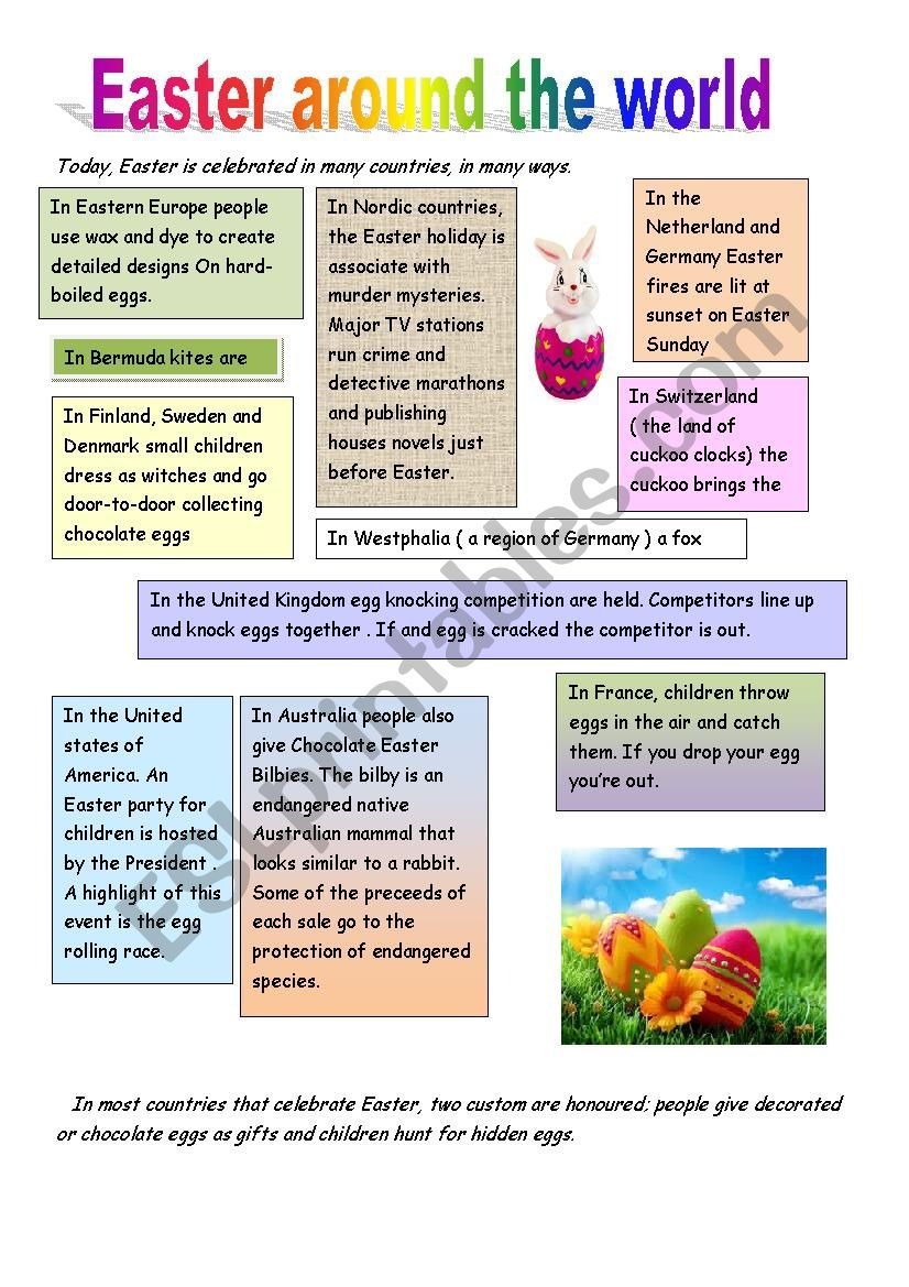 Easter Around The World - Esl Worksheeterika210 with Easter Around the World Worksheets