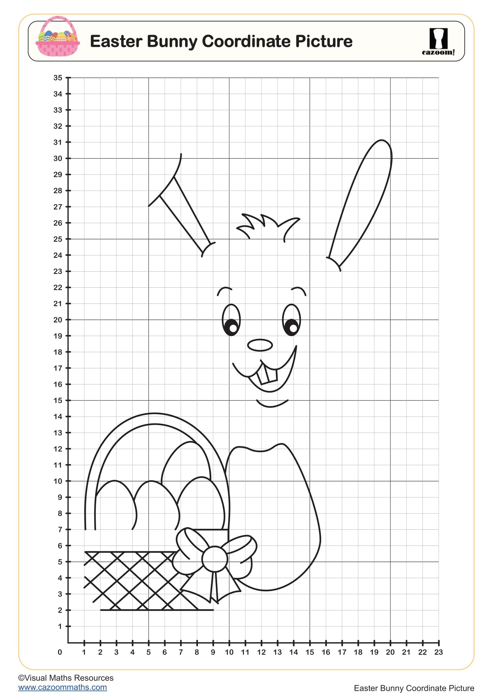 Easter Bunny Coordinate Picture Worksheet | Printable Pdf Year 4 with regard to Free Easter Coordinate Graphing Worksheets