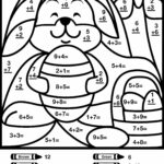 Easter Bunny Math Coloring Page Inside Easter Bunny Math Worksheets