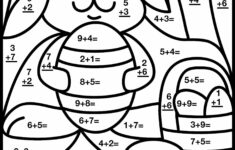 Easter Bunny Math Coloring Page inside Easter Bunny Math Worksheets