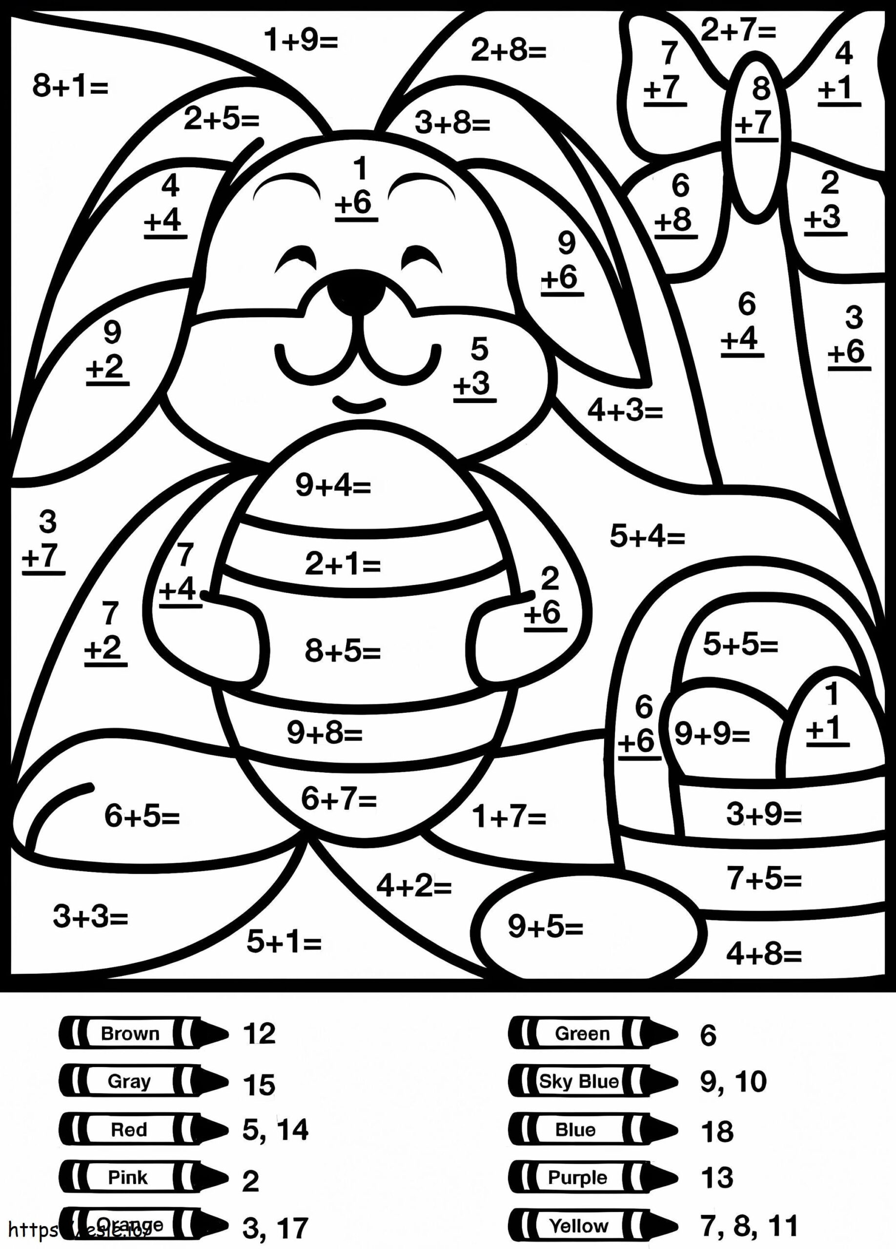 Easter Bunny Math Coloring Page inside Easter Bunny Math Worksheets
