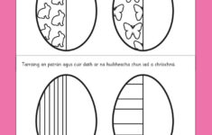Easter Egg Symmetry Sheets Gaeilge intended for Easter Egg Symmetry Worksheets