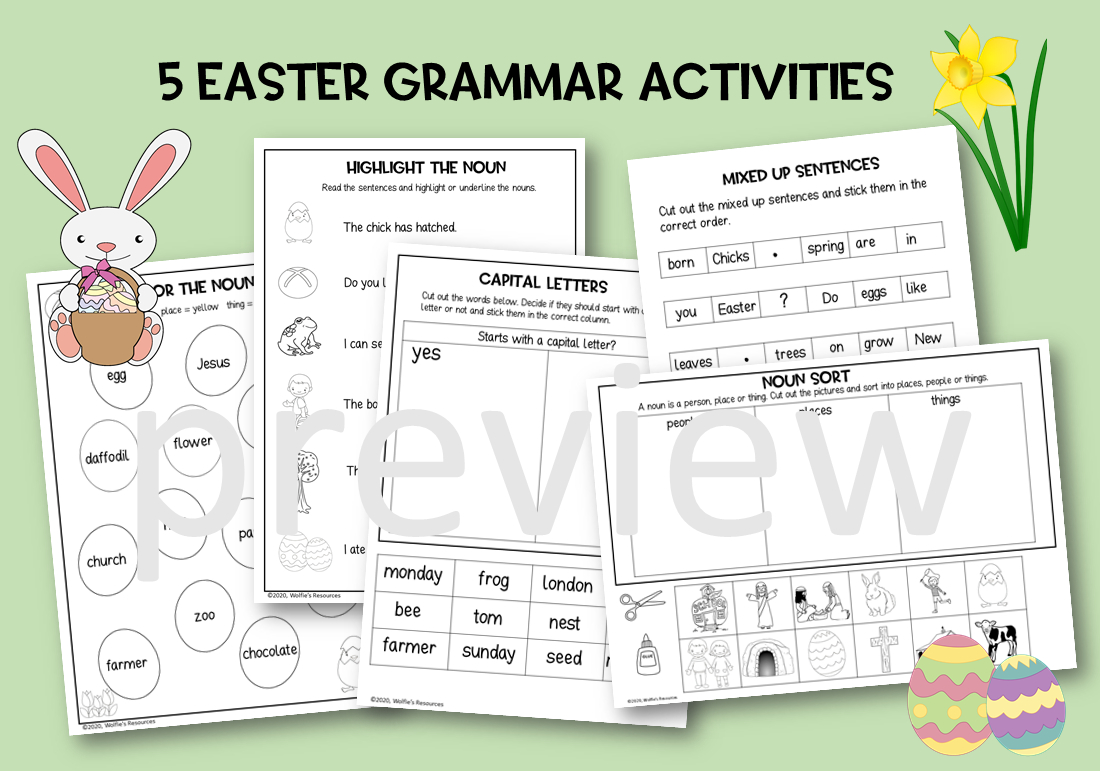 Easter Grammar | Teaching Resources within Easter Grammar Worksheets