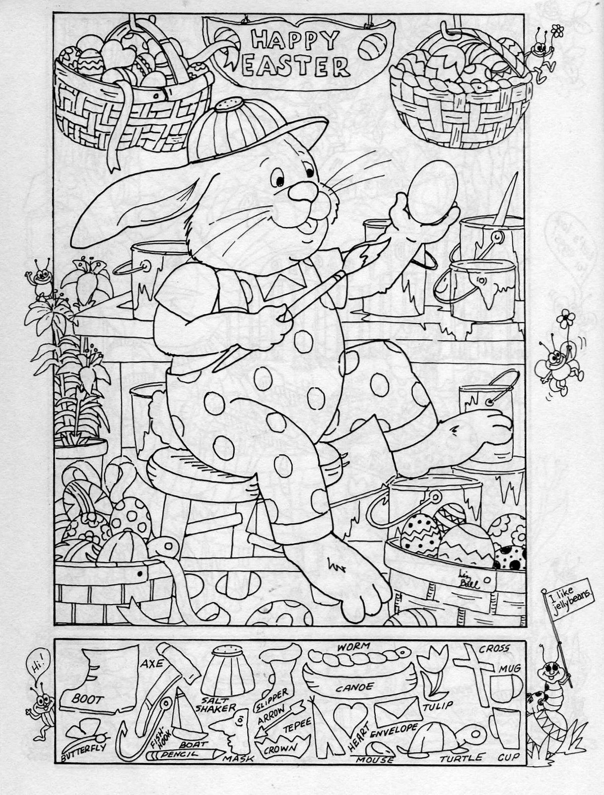 Easter Hidden Picture Puzzle/Coloring Page - Worksheets Library throughout Hidden Pictures Easter Worksheets