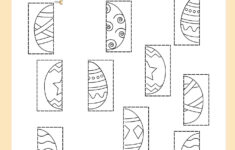 Easter Holiday Color And Cut Symmetry Activity For Kids for Easter Symmetry Worksheets