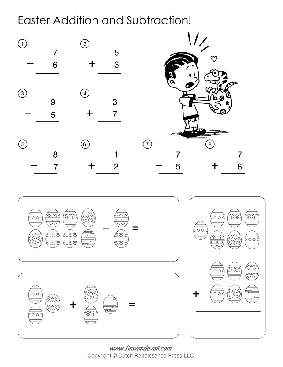Easter Math Worksheets - Addition And Subtraction - Tim&amp;#039;S Printables pertaining to Easter Addition And Subtraction Worksheets