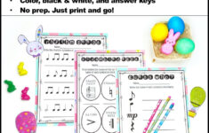 Easter Music Worksheets - Treble &amp; Bass Clef Note Reading, Rhythm regarding Easter Piano Worksheets