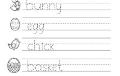 Easter Tracing Words Worksheet For Kids Royalty Free Vector in Tracing Easter Worksheets