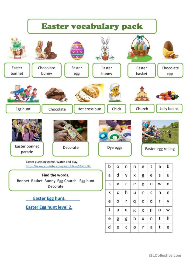 Easter Vocabulary Pack General Voca…: English Esl Worksheets Pdf &amp;amp; Doc throughout Easter Vocabulary Worksheets