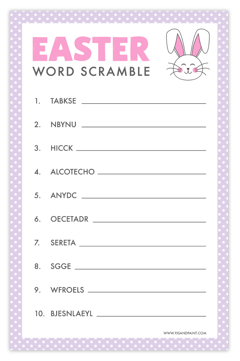 Easter Word Scramble - Free Printable Easter Games And Activities intended for Easter Unscramble Worksheets