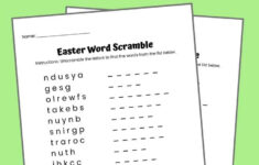 Easter Word Scramble Free Printable With Answer Key within Easter Unscramble Worksheets