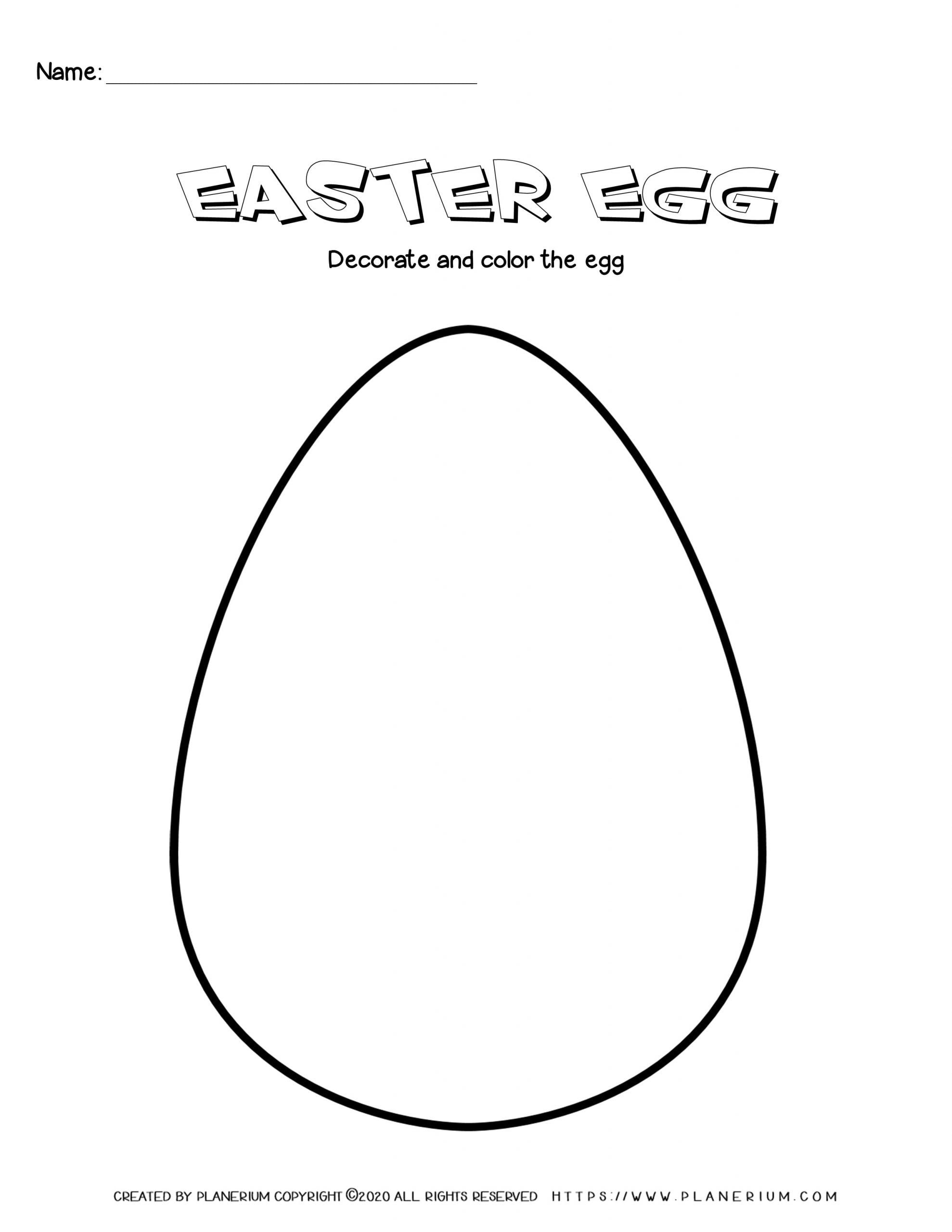 Easter - Worksheet - Easter Egg Decorate And Color | Planerium within Decorate Easter Egg Worksheets
