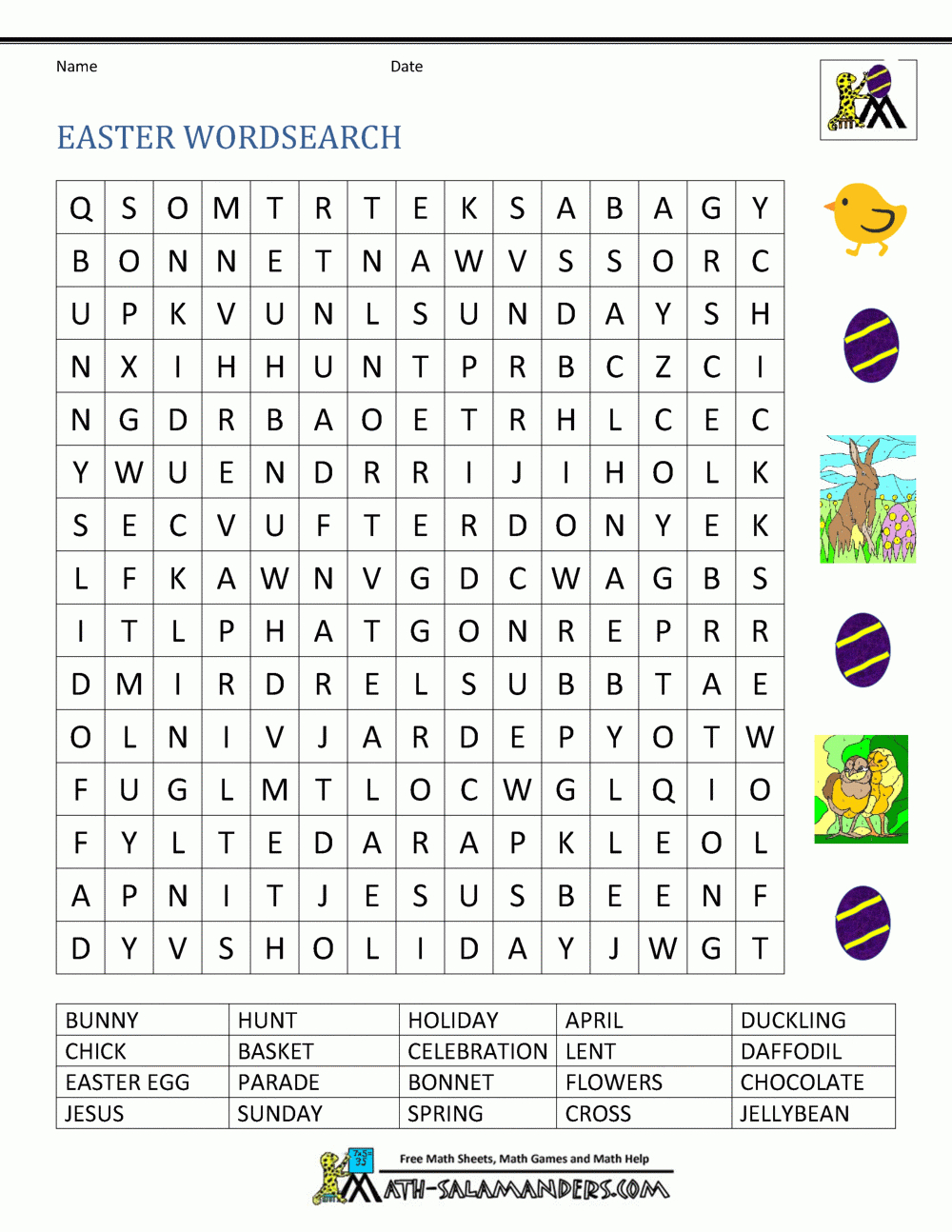 Easter Worksheets For Kids with Easter Worksheets 3rd Grade