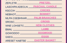 Free Easter Word Scramble Printable - With Answer Key Included with Easter Word Scramble Worksheets with Answers