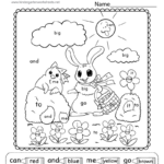 Free Printable Easter Bunny Colorsight Word Worksheet In Easter Bunny Worksheets Printables