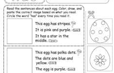 Free Printable Easter Reading Worksheet regarding Easter Sentences Worksheets