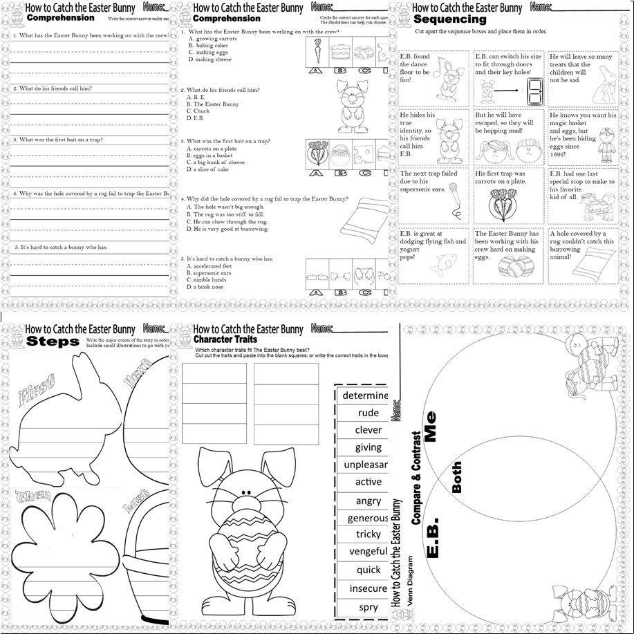 How To Catch The Easter Bunny Read Aloud Book Study Companion inside How To Catch The Easter Bunny Worksheets