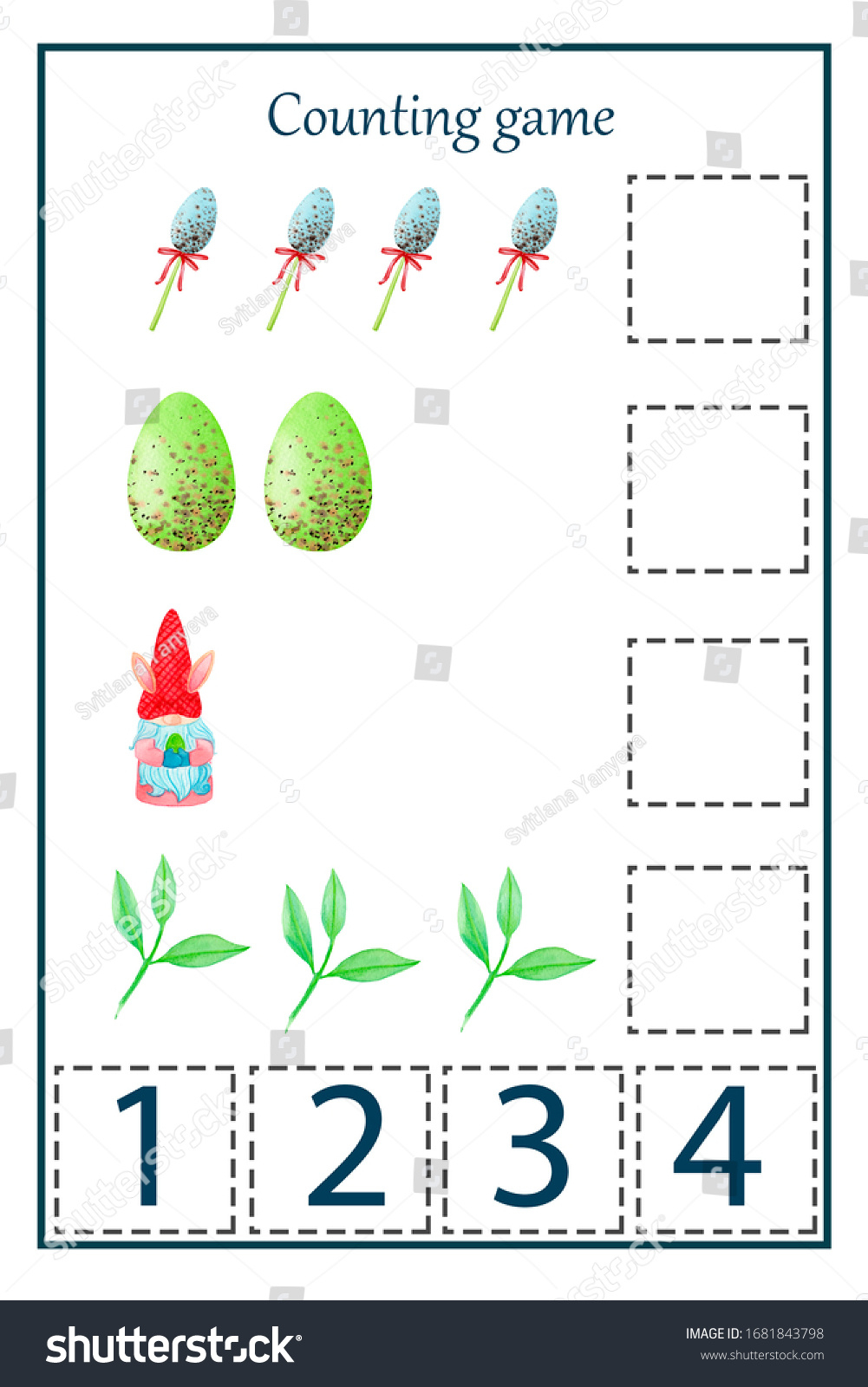 Preschool Math Worksheets Counting Kinder Easter Stock with Easter Math Worksheets Preschool
