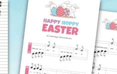 Print This Easter Bunny Pre-Reading Tune For Primer Students intended for Easter Piano Worksheets