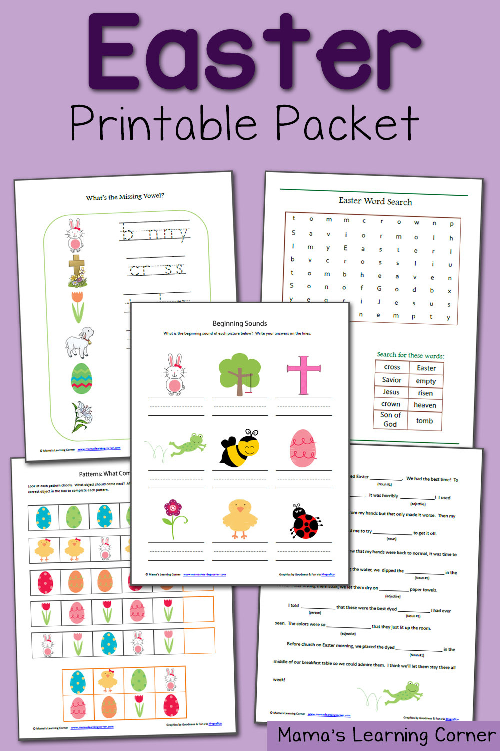 Printable Easter Worksheet Packet - Mamas Learning Corner within Easter Worksheets 3Rd Grade