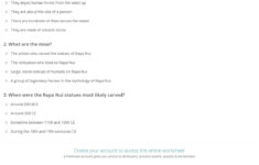 Quiz &amp; Worksheet - Easter Island Statues | Study in The Lesson of Easter Island Worksheets Answers