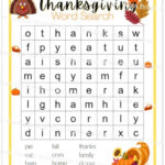 1St Grade Thanksgiving Word Search With Answer Key, Printable With Regard To Thanksgiving Worksheet 1St Grade