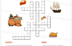 3Rd Grade Thanksgiving Crossword Puzzle With Word Bank And Answer pertaining to Thanksgiving Worksheets 3rd Grade