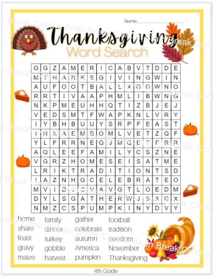 4th Grade Thanksgiving Worksheets 4th Grade Thanksgiving Worksheets