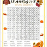 5Th Grade Thanksgiving Word Search With Answer Key, Printable Intended For Thanksgiving Worksheet 5th Grade