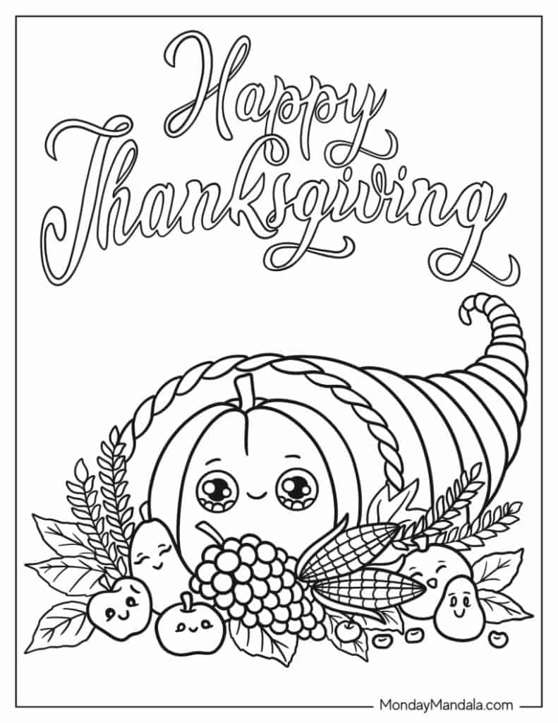67 Thanksgiving Coloring Pages (Free Pdf Printables) in Thanksgiving Coloring Worksheet