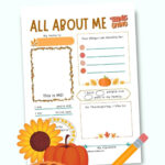 All About Me   Thanksgiving Printable Worksheet Inside Thanksgiving Themed Worksheets