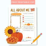 All About Me   Thanksgiving Printable Worksheet Intended For Thanksgiving Elementary Worksheets