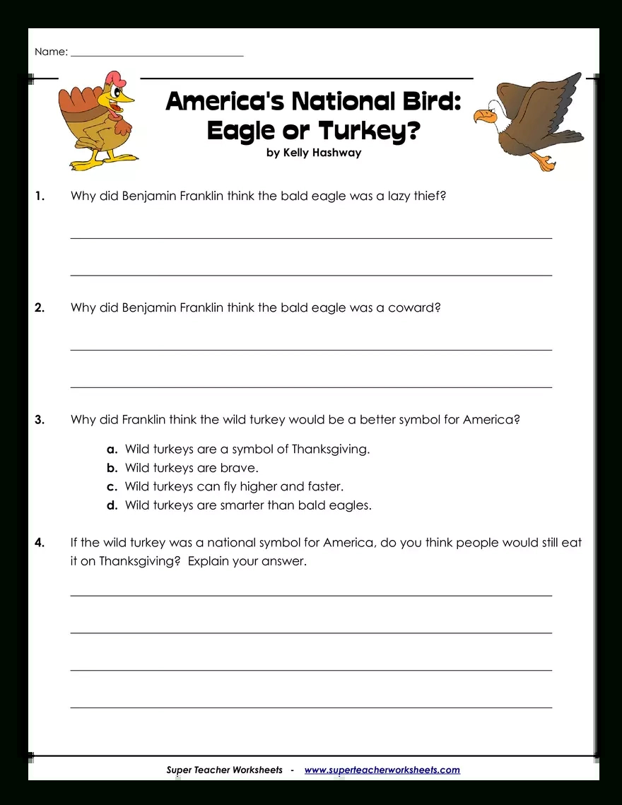 America&amp;#039;S National Bird - Edubirdie in Super Teacher Worksheets Thanksgiving