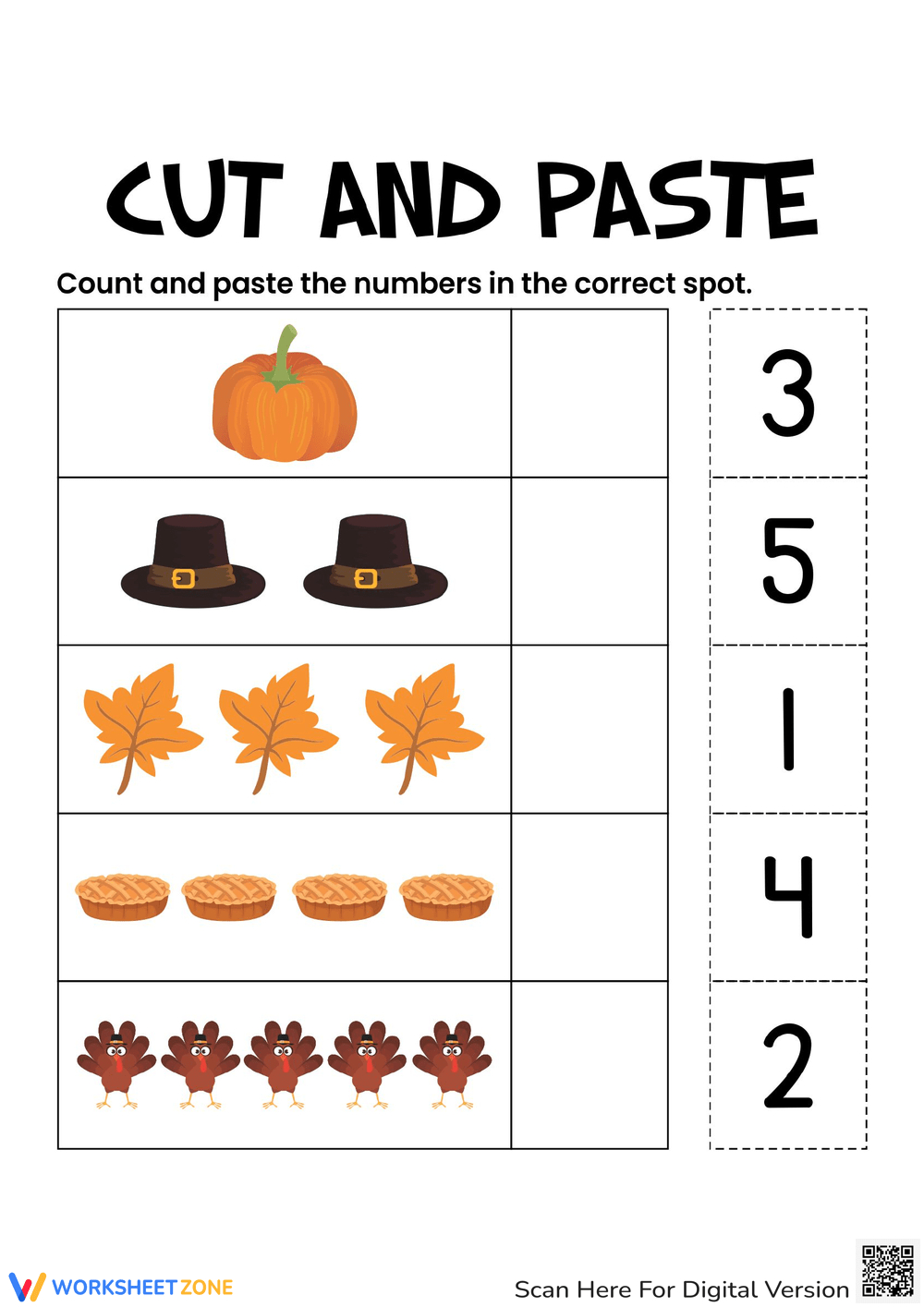 Cut And Paste Thanksgiving Worksheets Worksheets inside Thanksgiving Cut and Paste Worksheets
