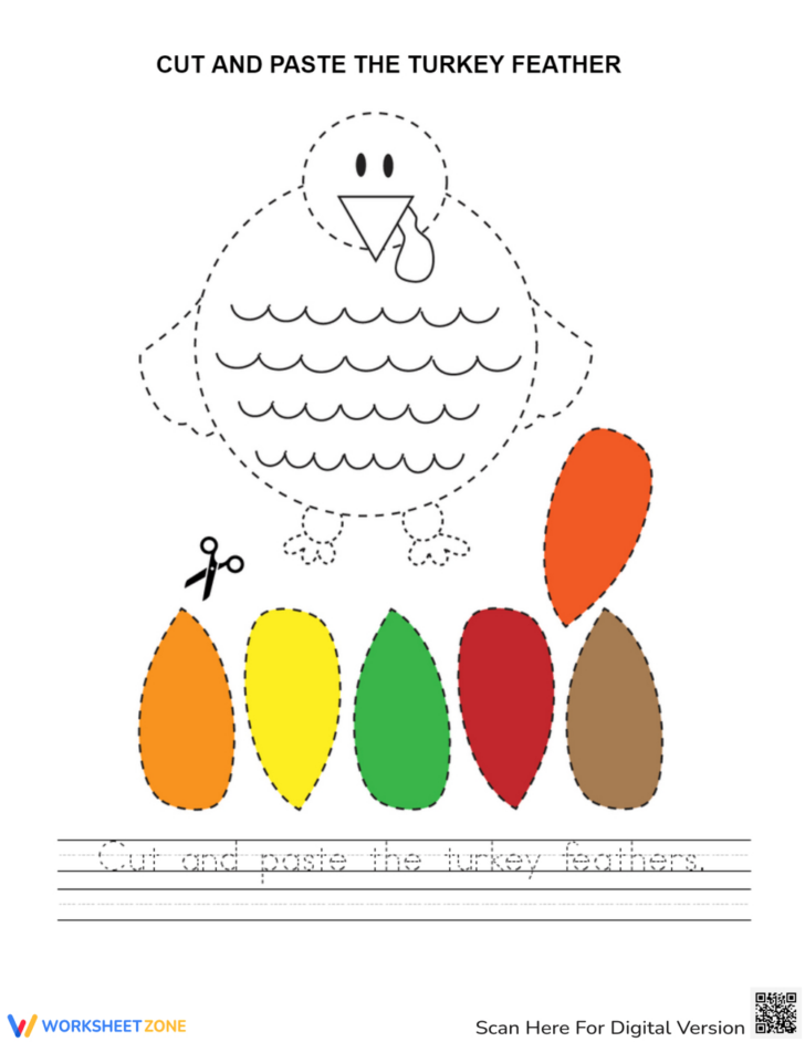 Cut and Paste Thanksgiving Worksheets