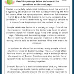 Easter   Reading Comprehension Worksheet | Games4Esl   Worksheets Throughout Free Easter Reading Comprehension Worksheets