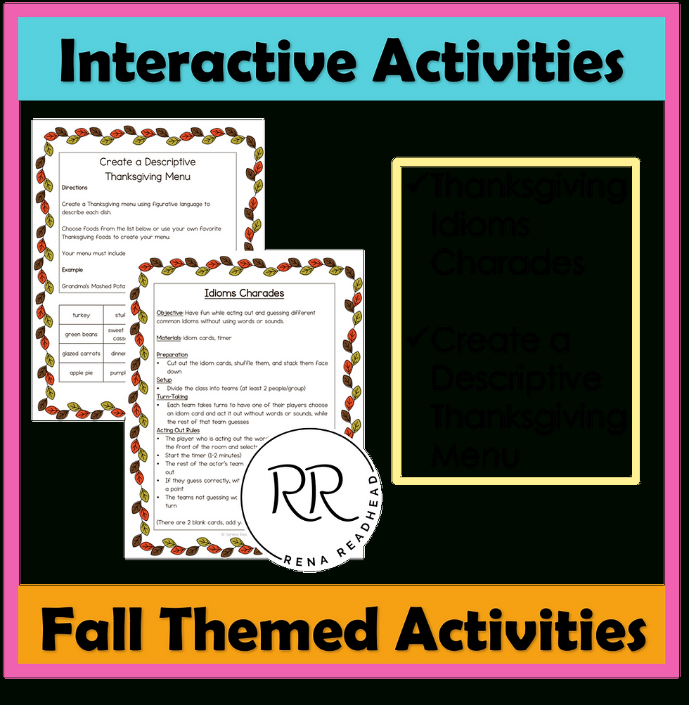 Feasting On Words: 7 Thanksgiving Figurative Language Activities with regard to Thanksgiving Figurative Language Worksheets