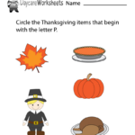 Free Preschool Thanksgiving Phonics Worksheet Regarding Thanksgiving Phonics Worksheets