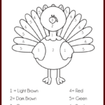 Free Printable Colornumber Turkey + Thanksgiving Activities Within Thanksgiving Crafts And Worksheets