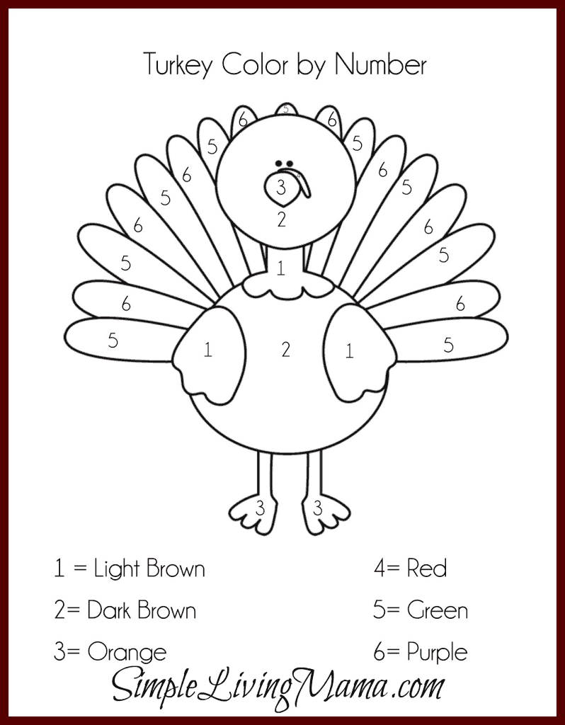 Free Printable Colornumber Turkey + Thanksgiving Activities within Thanksgiving Crafts and Worksheets