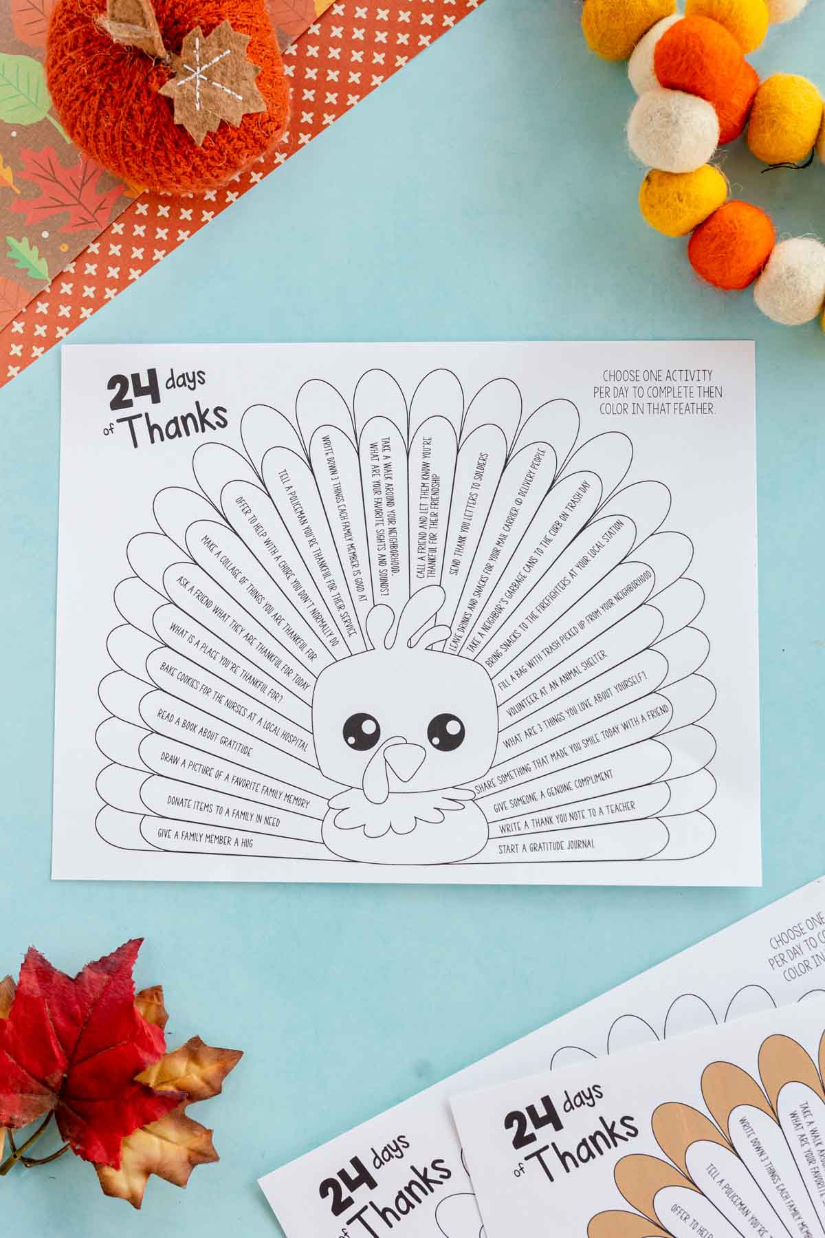 Free Printable Gratitude Thanksgiving Turkeys - Play Party Plan in Thanksgiving Turkey Worksheet