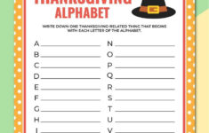 Free Printable Thanksgiving Alphabet Game in Thanksgiving Games Worksheets