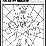 Free Printable Thanksgiving Colornumber Worksheet   Pjs And Paint With Regard To Thanksgiving Color Worksheets