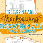Free Printable Thanksgiving Crossword Puzzle With Answer Key Regarding Super Teacher Worksheets Thanksgiving Crossword