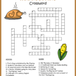 Free Printable Thanksgiving Crossword Throughout Thanksgiving Crossword Puzzle Worksheet