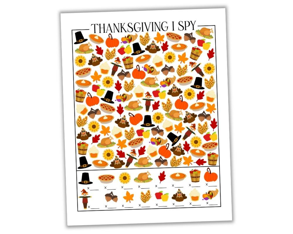 Free Printable Thanksgiving I Spy Sheet (+ Answer Key!) - The with I Spy Thanksgiving Worksheet